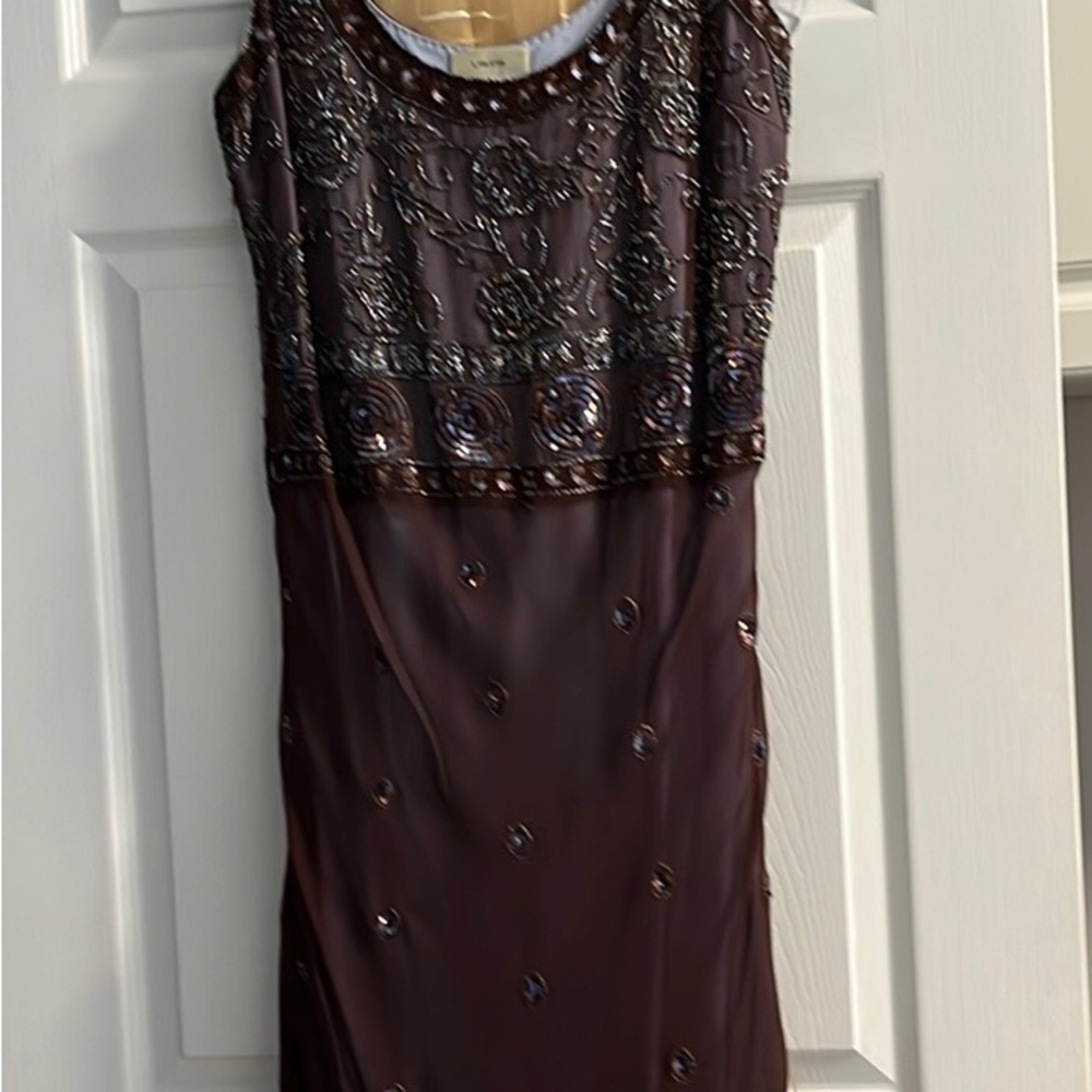 Evening dress with sequins in silk